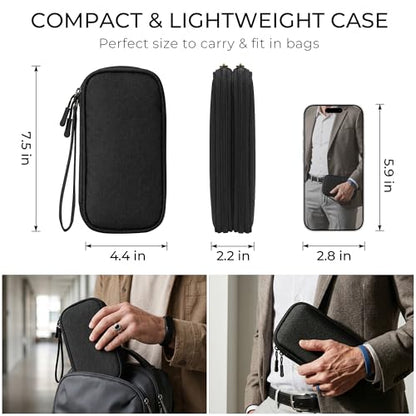 Airkit Electronics Organizer Travel Case Waterproof Double Layers All-in-One Storage Bag Tech Pouch Accessories Travel Essential for Phone Airpods Cables USB Flash Drive Black