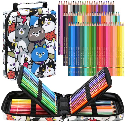 75 Pack Art Drawing Supplies Set with 72 Color Colored Pencils Kit, Eraser, and Sharpener - Perfect for Drawing and Coloring - Soft Oil-Based Cores Ideal for Artists Adults Beginners