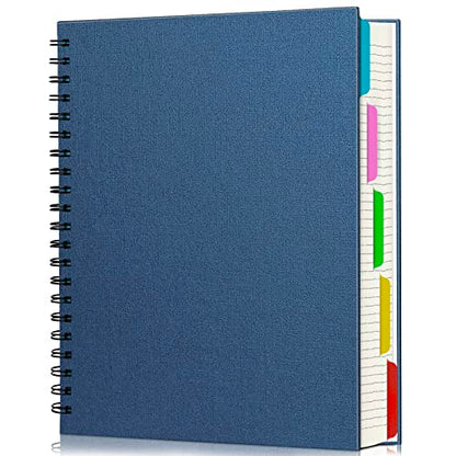EUSOAR 5 Subject Notebook, 1pcs A4 11" x8-1/2 Spiral College Ruled Writing Pad, 100GSM 120Sheets/ 240Pages of Lined Paper, Thick Hardcover, for Journal Students, Office and Business, Royal Blue - color: Royal Blue, size: A4-1Pack