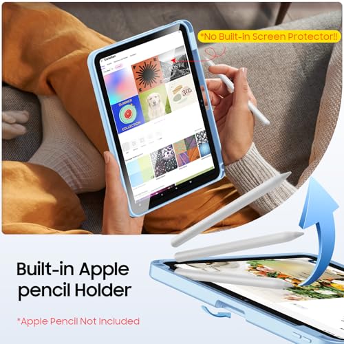 Fintie Shockproof Case for iPad (A16) 11th Generation 11 Inch (2025), iPad 10th Generation 10.9 Inch (2022) - [Built-in Pencil Holder] Slim Frosted Hard Cover with Multi-Angle Kickstand, Sky Blue - color: Sky Blue
