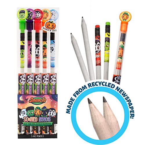 Halloween Smencils Cylinder - HB #2 Scented Smelly Pencils, 50 Count - Gifts for Kids, Party Favors, Classroom Rewards - color: Halloween