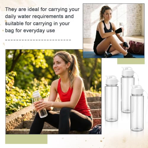 Mifoci 40 Pieces Plastic Water Bottle Bulk for Kids Adults 17 oz Reusable Large Water Bottle Bulk with Handle Strap Lightweight Leakproof Flip Top for Party Outdoor School(Clear,White) - color: Clear,White