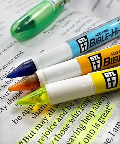 G.T. Luscombe Company, Inc. Accu-Gel Bible-Hi-Glider Bible Study Set | No Bleed Solid Gel Highlighter | No Smearing or Fading | Long Lasting Bright Translucent Colors (Set of 6) - size: 1-Set, style: Set of 6