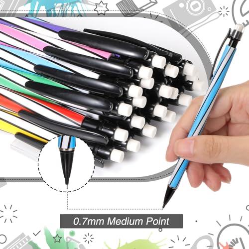 240 Pcs 0.7mm Mechanical Pencils Bulk Set Include Mechanical Pencil with Eraser HB Lead Refills for Art Office Classroom School Student Writing Drawing Sketching Supplies (Multicolor) - color: Multicolor