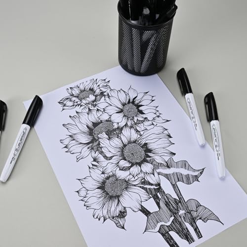 Permanent Markers, Ultra Fine Point, Black, 150 Count, 0.4mm, Fine tip permanent marker set, quick dry, waterproof, fading resists, durable, marks on paper, glass, ceramic, plastic, wood, rock, metal - size: 1 Count (Pack of 150)