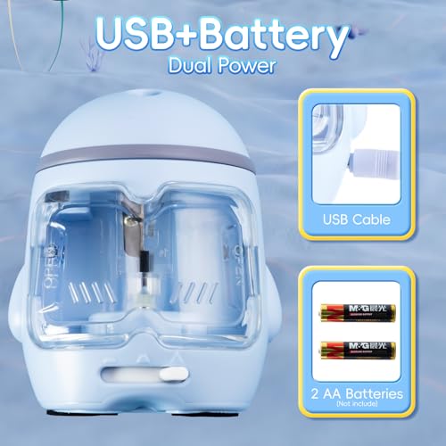 M&G Electric Pencil Sharpener, Portable Pencil Sharpener Cute Cat Design Battery/USB Dual Power Operated Sharpener for Pencils Kids Students Home Classroom School Office - color: Blue