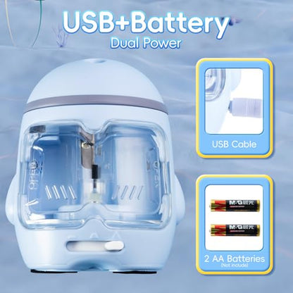M&G Electric Pencil Sharpener, Portable Pencil Sharpener Cute Cat Design Battery/USB Dual Power Operated Sharpener for Pencils Kids Students Home Classroom School Office - color: Blue