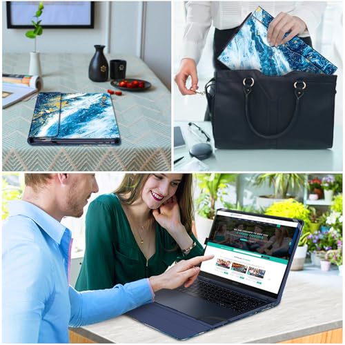 Fintie 15.6 Inch Samsung Galaxy Book 360 PU Leather Sleeve Case with Pocket | Fits for Chromebook Plus XE550XGAA, Book4 NP960XGK, Book3 NP750QFG, Book2 Pro NP950XED, Magnetic Closure, Sandywave - color: SandyWave
