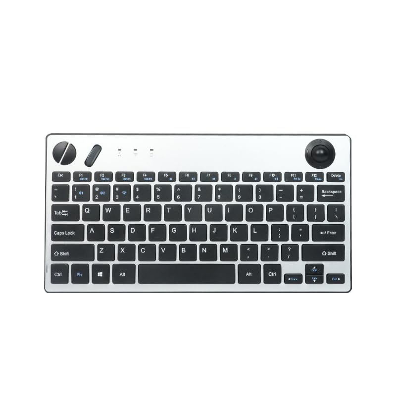 JOMAA 78 Keys Dual Mode Wireless Trackball Keyboard, Bluetooth 5.0 & 2.4G Wireless Keyboard with 19mm Trackball for Windows Mac iOS Android Computer Tablet Desktop