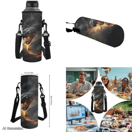 Black Snake Backpack for Kids Girls Boys Backpack with Lunch Box Water Bottle Carrier and Cute Pencil Case 4PCS Set Bookbag with Front Pocket for School 17 inch Large School Bag Graduation - color: Black Snake