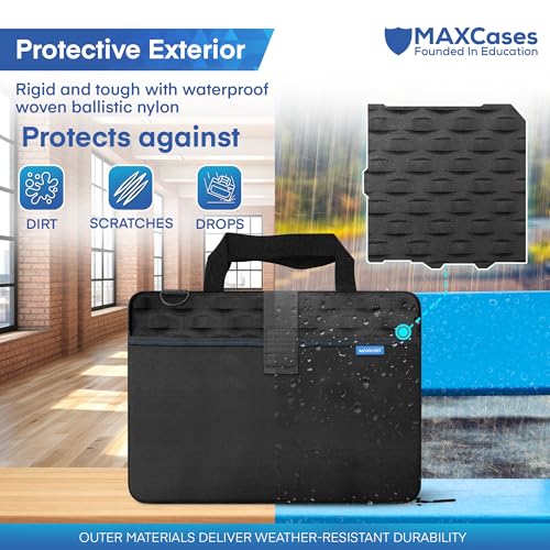 MAXCases Explorer 4 Work-In Case with Pocket for 14-Inch Laptops – Rugged, Shockproof Laptop Case – Protective, Lightweight, and Durable Cover for School, Office, and Travel - size: 14 Inch, style: Explorer 4