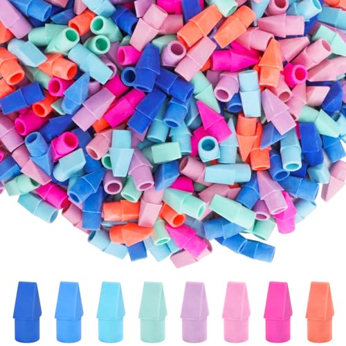 PRALB 400PCS Pencil Top Eraser Bulk Caps for Pencils,Chisel Shape Erasers Toppers for Party Favors Games Prizes, Pencil Top Erasers Cap for Home School Classroom Office Ocean Color - color: Ocean Afterglow, size: 400 Pack