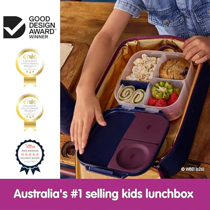 b.box Harry Potter Mini Lunch Box Kids | 4.25 Cup Leak Proof Bento Box for Kids Ages 3+ | 3 Compartment Snack Containers, School Lunch Container, Dishwasher Safe, BPA-Free, PFAS-Free - color: Harry Potter, size: 1-pack
