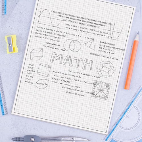 Performore Graph Paper Pad Set 2-Pack 8.5" x 11" White 4x4 Quad Ruled Notepads 50 Double-Sided Sheets per PadEasy-Tear Glue-Top Sheets for Math, Engineering & Classroom Use - size: 8.5" x 11" - 2 Pack