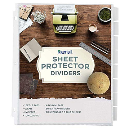 SAMSILL Tabbed Sheet Protector Family - style: 8 Tab Divider