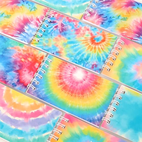 24 PCS Mini Tie Dye Notepads Small Spiral Notebook Mini Notebook Bulk for Party Supplies Multicolor Pocket Notebooks for Tie Dye Birthday Party Art Gift Supplies - style: Tie Dye