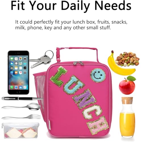 GYEUKHAM Insulated Lunch Bag for Women Girl Teen large Insulated Kid Lunch Bag,Large Reusable Cute Cooler Bag for School Work Picnic,Rose Red - color: Rose Red