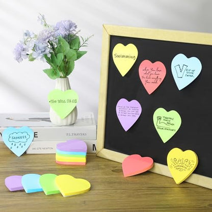 Mr. Pen- Heart Sticky Notes, 2.85"x2.85", 12 Pads, 720 Sheets, Pastel Color | Heart Shaped Sticky Notes Bulk, Cute Self-Stick Note Pads, Perfect for Office, School, Home, Study & Organization - color: Pastel