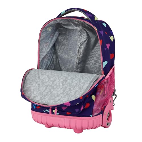 Travelers Club 4 Piece Rolling Backpack Set With Accessories,Heart - color: Heart