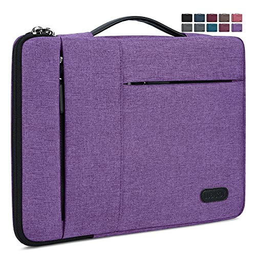 Laptop Sleeve Case 13.3-14 Inch Waterproof Durable 360 Protective Carrying Case Portable Handle Business Briefcase Compatible with MacBook Air/Pro HP ThinkPad Notebook Purple - color: Purple, size: 13.3-14 Inch