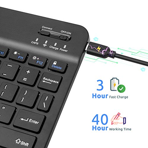 Wireless Keyboard for Tab S7/S8/S9/S10,Universal Slim Portable Bluetooth Keyboard Compatible with Tab S7/S8/S9/S10 with Built in Rechargeable Battery,Black - color: Black
