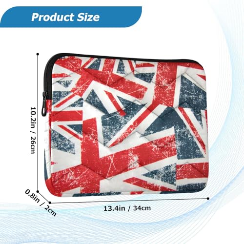 Patriot Laptop Sleeve Union Jack Grunge Flag Computer Carrying Case Notebook Briefcase Tablet Puffy Cover Lightweight Padded PC Bag for 13.3-14" Pro Air Max - color: Multi-008