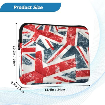 Patriot Laptop Sleeve Union Jack Grunge Flag Computer Carrying Case Notebook Briefcase Tablet Puffy Cover Lightweight Padded PC Bag for 13.3-14" Pro Air Max - color: Multi-008