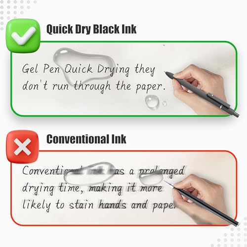 KALARA Aesthetic Gel Ink Pens, 0.5mm Fine Point for Smooth Writing, 6 Pens + 1 Refill No Smear & Bleed Quick Dry, Retractable, Ideal for Journaling and Note-Taking, Stylish Office and School Supplies - size: 6Pens + 1Refill