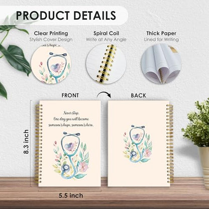 Nurse Spiral Notebook Gifts, Nursing School Student Hardcover Lined Notebooks Journal for Office Work, Future Nurse RN Appreciation Thank You Gifts for Nurses Week Notebook A5 5.5x8.3 - color: nurse-B