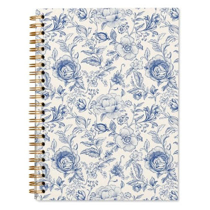 Blue Floral Chinoiserie Notebook Journal, Baby Shower Guest Book, Office School Supplies Hardcover Lined Notebooks Spiral, Baby Shower Gifts for Women Gilrs, 5.5x8.3 inch - color: White2