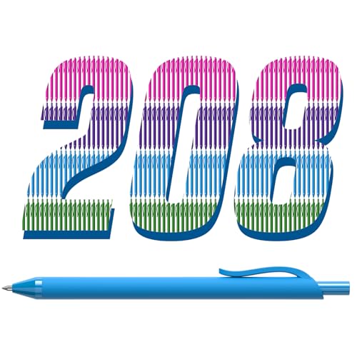 208 Pack Black Pens - Bulk Pens 1.0mm No Bleed Retractable Ballpoint Pens | Medium Point Smooth Writing Black Ink Click Pen for Waitress, Server, Office, business - color: multicolors-black ink