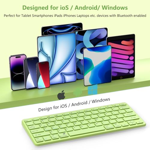 MMK Bluetooth Keyboard, Tablet Keyboard Compatible iPad 11th Generation,iPad 10th/9th/8th & Air 5th/4th, iPda Pro 13/12.9/11-Inch and Air 13/11-Inch Models and More Bluetooth-Enabled Devices-Green - color: Matcha Green