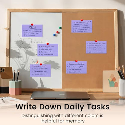 Index Cards 3x5 Inch, 300sheets, Flash Cards,Ruled Lined Purple Note Cards Paper For Studying, Schools Supplies, College, Office And Home Organization, Note Taking Supplies - color: Purple