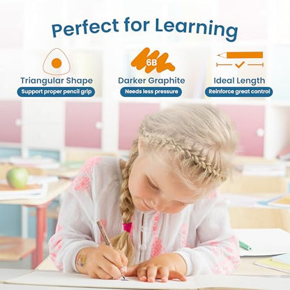 Learning Pencils for Toddlers 2-4 Years – Our Kids Pencils for Beginners Toddlers and Preschoolers with Jumbo Triangle Shape are Specially Designed Triangle (12 Pack + Sharpener) - style: 12 Pack + Sharpener
