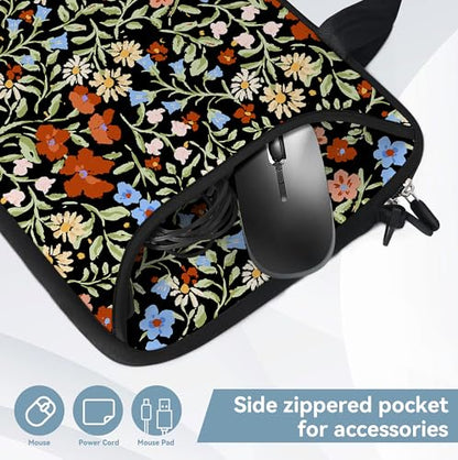 RICHEN 10 inch Messenger Bag Carrying Case with Handle Accessory Pocket Fits 7 to 10-Inch Laptops/Notebook/Kids Tablet (7-10.2 inch, Flowers2) - color: Flowers2, size: 7-10.2 inch
