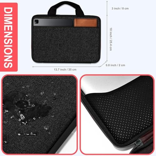 Hseok Laptop Case 13.3-14 Inch Sleeve,TSA Shockproof Computer Handbag,Compatible with MacBook Neo/Pro 14 M5/M4/M3/M2/M1,All Models 13.3" MacBook Air/Pro,XPS 13/14,Most 13-14 Notebooks,Black - color: Black