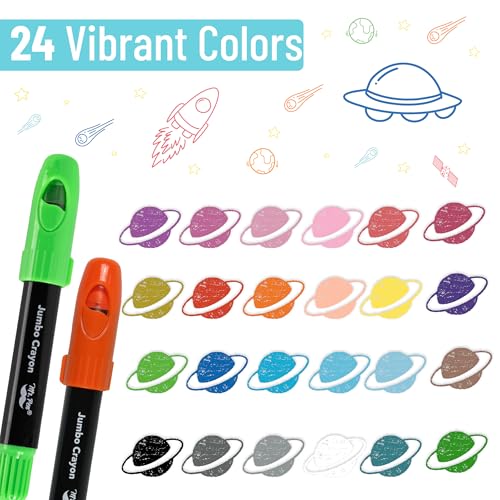 Mr. Pen- Jumbo Twistable Crayons, 24 Pack, Multicolor | Non-Toxic Washable Crayons