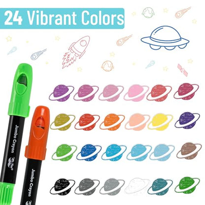 Mr. Pen- Jumbo Twistable Crayons, 24 Pack, Multicolor | Non-Toxic Washable Crayons