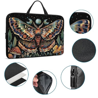 Laptop Sleeve Bag with Handle Computer Protective Soft Cover Case for 14 Inch 13 Inch Laptop,Art Butterfly Moon - color: Art Butterfly Moon