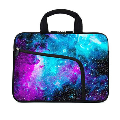 Blue Galaxy Neoprene Laptop Case - 11.6" & 12.2" Fits MacBook Air, Samsung, Acer, HP Ultrabook & Chromebook - Two Pockets, Handle & Tablet Sleeve - color: Blue galaxys
