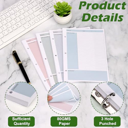 100 Sheet Half Letter Cornell Notes Loose Leaf Paper for 3 Ring Mini Binder 5.5" x 8.5" Lined Paper 9/32" Spacing Cornell Notebook Refills Taking System Filler Paper Bulk for School Office 80gsm - size: Half Letter-3 Ring