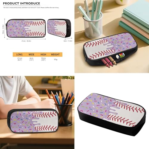 Purple Baseball Backpack for Boys Ice Cream Drip Kids Backpack Insulated Lunch Bag Pencil Case and Water Bottle Holder Elementary Fresh Daily Supplies 4 Piece Back to School Gifts - color: Purple