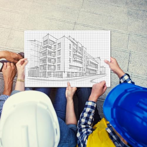 Graph Paper Pad - 30 Sheets/60 Pages, 24" x 36" Large Graph Paper 1" and 1/4" Ruled Grid Paper for Engineer Architect Designer Mathematician Draftsmen Sketch House Commercial Building Plan Drafting - color: Black