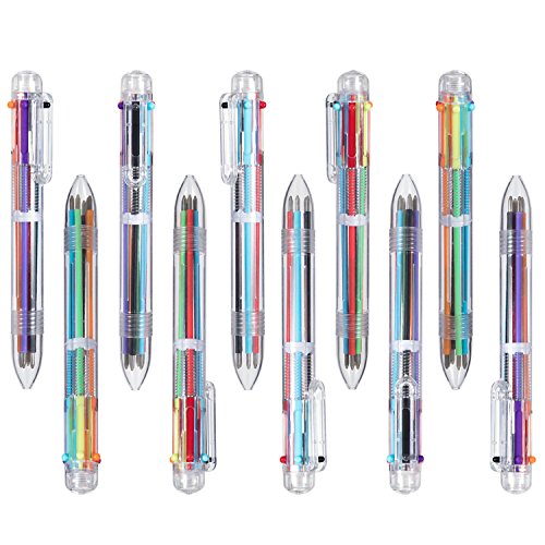 favide 22 Pack 0.5mm 6-in-1 Multicolor Ballpoint Pen,6-Color Retractable Ballpoint Pens for Office School Supplies Students Children Gift,Kids Party Favors
