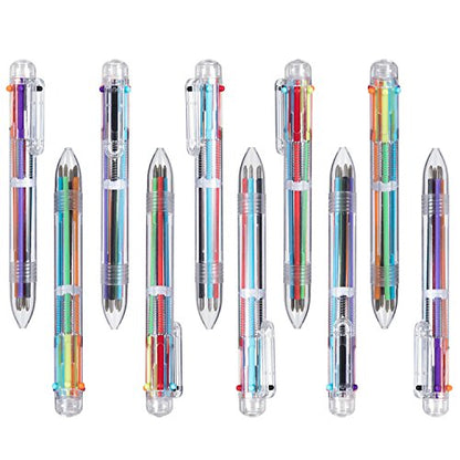 favide 22 Pack 0.5mm 6-in-1 Multicolor Ballpoint Pen,6-Color Retractable Ballpoint Pens for Office School Supplies Students Children Gift,Kids Party Favors