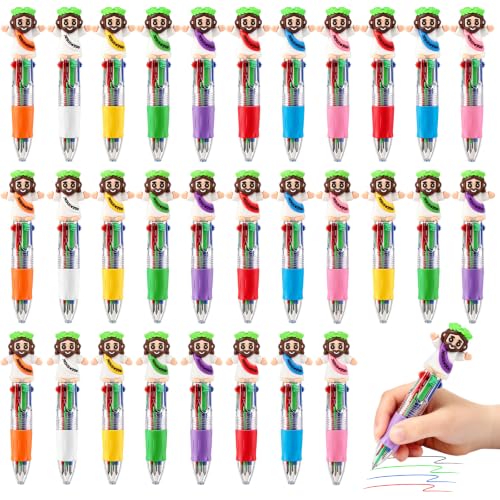 CZWZ 30Pcs Mini Multicolor Pens in One 4-in-1 Cute Pens Bulk for Kids, Ballpoint Pen for Birthdays and Parties, Fun Gifts Assorted Ink Kawaii Pen(Jesus Christ) - style: 30Pcs-Jesus Christ