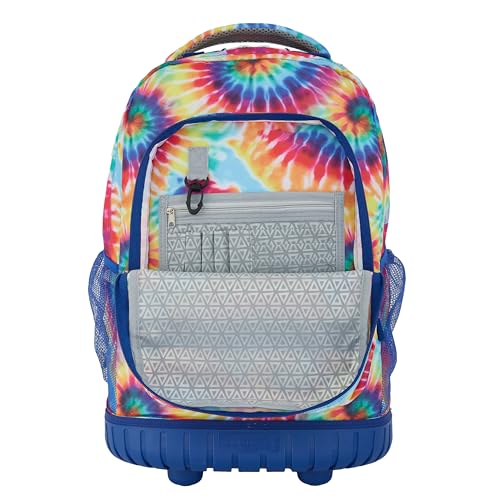 Travelers Club 4 Piece Rolling Backpack Set With Accessories, Tie Dye - color: Tie Dye