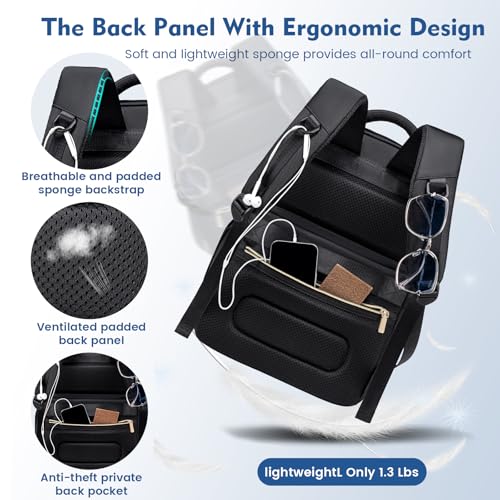 Backpack Cooler Lunch Backpacks Double Decker Lunch Box,Insulated Backpacks Lunch Cooler Bags, Lightweight Leakproof Lunchbox Back Pack for Women Men to Travel,Picnic,Hiking,Beach,Camping - color: Black