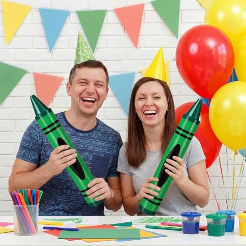 Gersoniel Green 15" Giant Crayon, Jumbo Non-Toxic Coloring Crayon for Back to School, Large Art Projects & Festival Art Events, Draw on Paper & Walls - color: Green