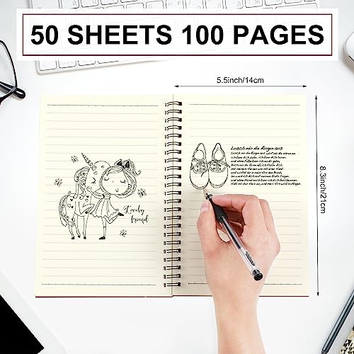 Yahenda 18 Pcs Spiral Notebooks Bulk, A5 8.3 x 5.5 Inch College Ruled Lined Notebooks, 100 Pages Soft Cover Journals for Students Classroom Office Back to School Supplies (Wine Red) - color: Wine Red